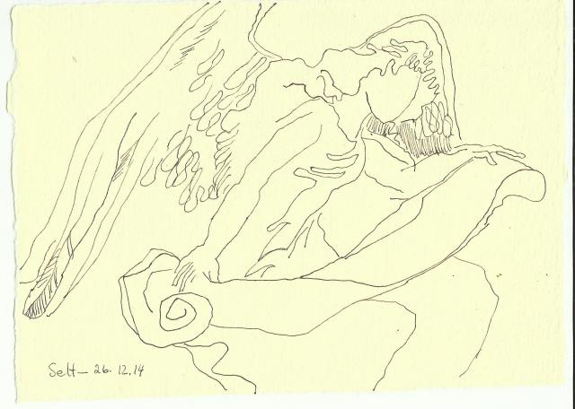 Engel der letzten Weihnacht Vers 2 (c) Zeichnung von Susanne Haun